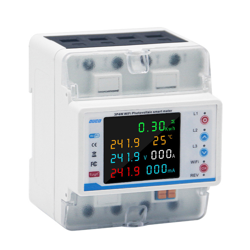 3P4W 100A Din Rail Wifi  PV Smart Meter