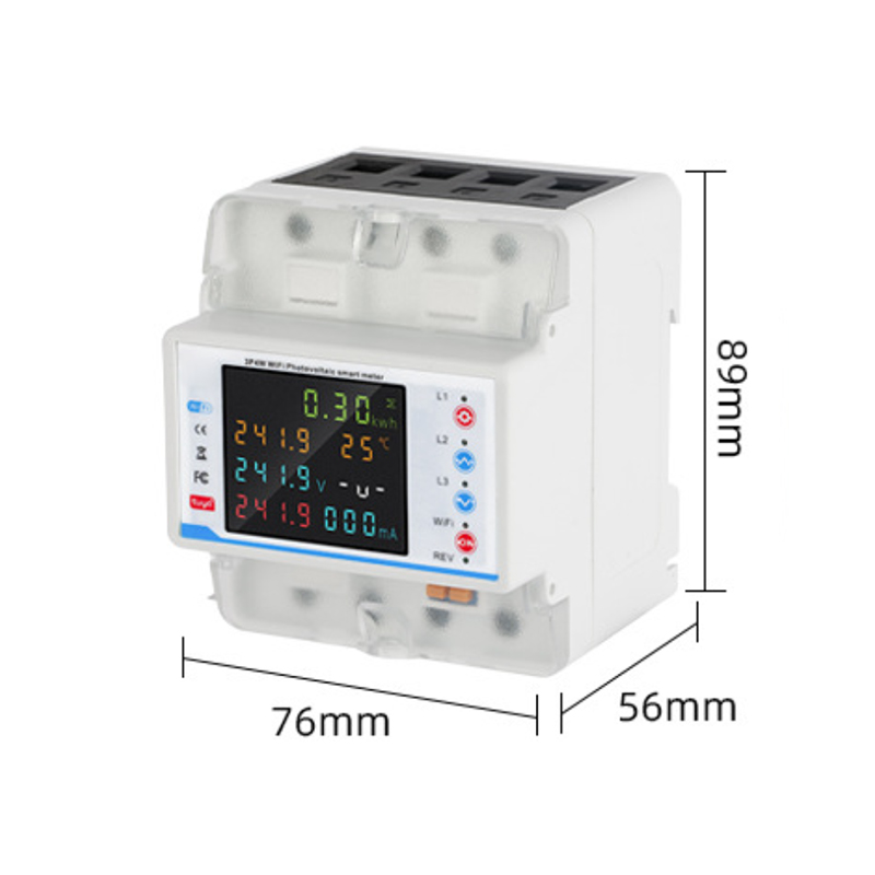 3P4W 100A Din Rail Wifi  PV Smart Meter